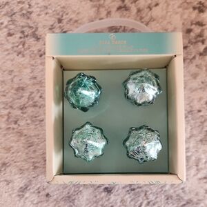 Set of 4 Crackle Glass Drawer Pulls